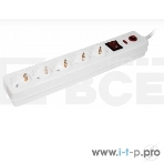 Сетевой фильтр IEK WFP10-16-05-03-N чСФ-05К-выкл. 5 мест 2Р+РЕ/3 метра 3х1 мм2, фото 1