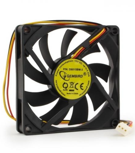 Вентилятор Gembird D8015ВM-3, 80x80x15 подшипник, 3 pin, провод 30 см , OEM 100