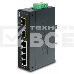 КоммутаторIGS-620TF индустриальный неуправляемыйIP30 Industrial 4-Port 10/100/1000T + 2-Port 100/1000X SFP Gigabit Switch (-40 to 75 degree C)