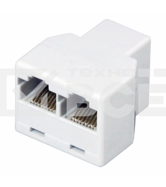 Переходник сетевой LAN, (гнездо 8Р8С (Rj-45) - 2 гнезда 8Р8С (Rj-45))