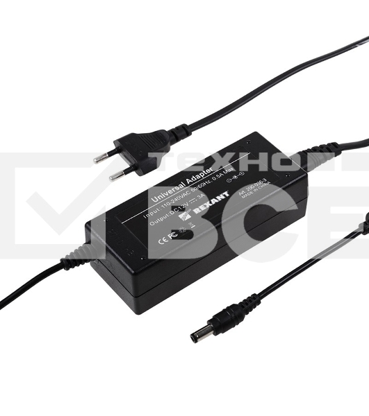 Источник питания 110-220 V AC/12 V DC 3 А 36 W с DC разъемом подключения 5.5х2.1, без влагозащиты (IP23)