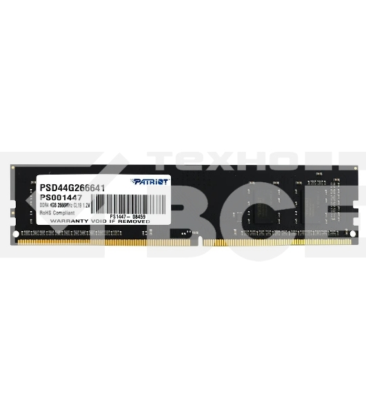 Оперативная память Patriot Signature, DDR4, 4GB (1x4 GB), 2666 MHz, CL19