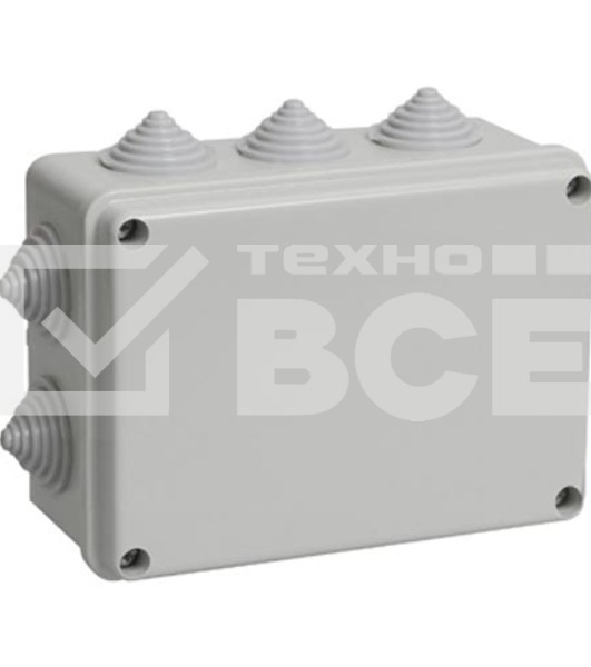Коробка КМ41242 распаячная Iek UKO10-150-110-070-K41-55 для о/п 150х110х70 мм IP55 (RAL7035, 10 гермовводов)