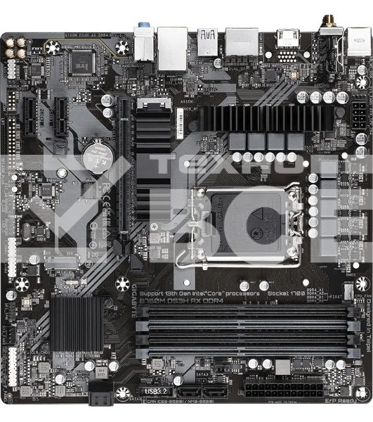 Материнская плата Gigabyte B760M DS3H AX DDR4, LGA 1700, Intel B760, 4xDDR4, 4xSATA, 2xM.2, 1xPCI-E 4.0 x16, 2xPCI-E 4.0 x1, 1xHDMI, 2xDP, 1x 2.5Gb LAN, 3xUSB 3.2 Gen 1, 2xUSB 2.0, 3x3.5 мм, 7.1, Micro-ATX