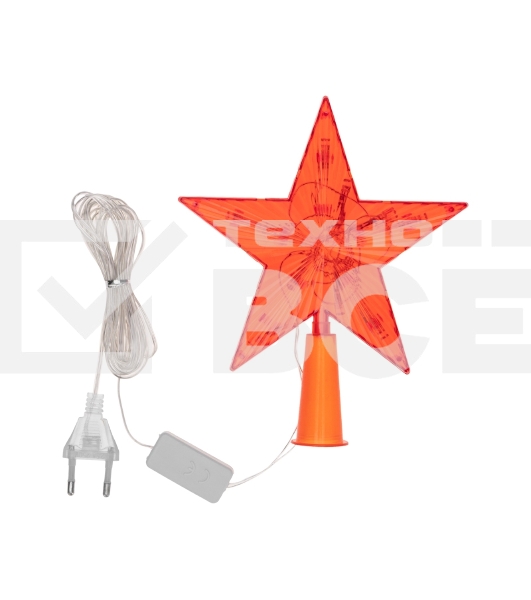 Светодиодная фигура на елку Neon-night Звезда красная 15см, 10 LED, постоянное свечение, 230В
