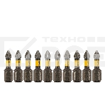 Набор бит торсионных PZ1x25 мм, лазерная обработка шлица, сталь S2, 10 шт. Denzel, фото3