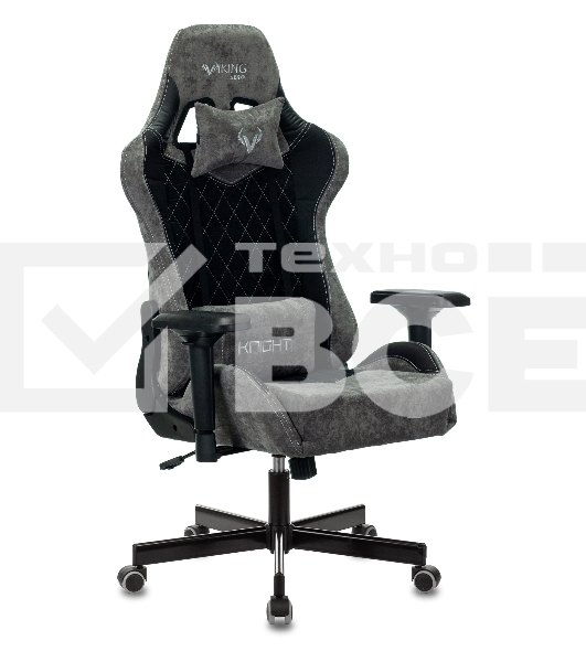 Кресло игровое Бюрократ VIKING 7 KNIGHT B FABRIC черный текстиль/эко.кожа крестовина металл/пластик