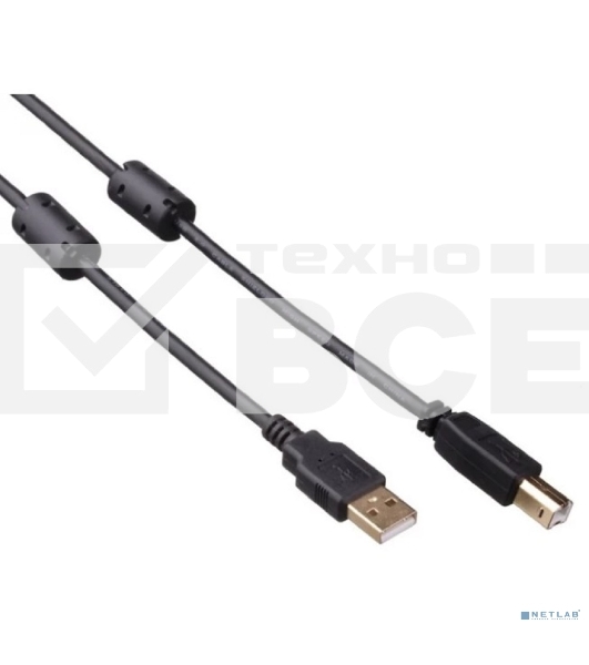 Кабель USB 2.0 ExeGate EX-CCF-USB2-AMBM-2.0 (Am/Bm, 2,0м, 2 фильтра)