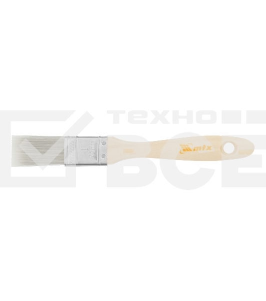 Кисть плоская для лаков 'Евро' 1', искусственная щетина, деревянная рукоятка MTX