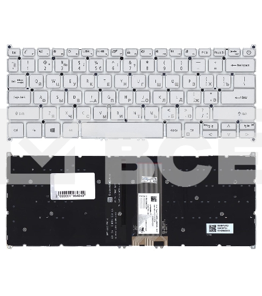 Клавиатура для ноутбука Acer Swift 3 SF313-51 серебристая с подсветкой