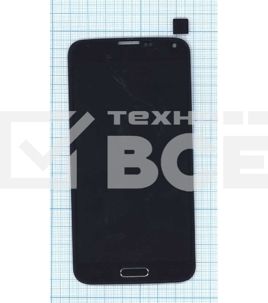 Дисплей для Samsung Galaxy S5 SM-G900H черный с кнопкой home