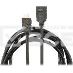 Кабель-удлинитель аудио-видео Buro HDMI (m)/HDMI (f) 1.5м. позолоч.конт. черный, фото 1