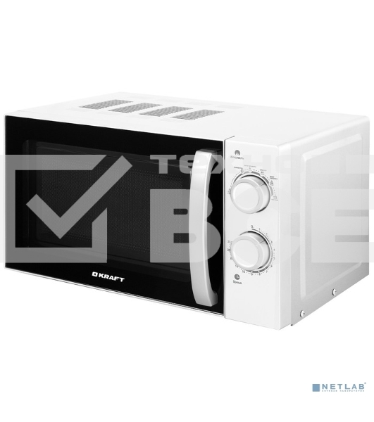 Микроволновая печь Kraft KF20MW7W-102M белый, 20 л, 700 Вт, переключатели - поворотный механизм
