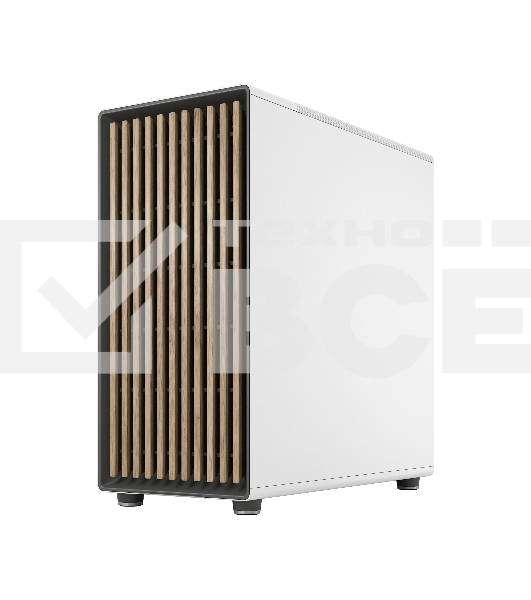 Компьютерный корпус без блока питания Fractal Design North XL TG Dark Tint, Full-Tower, 3x140мм, 2xUSB-A 3.2 + 1xUSB 3.2 Type-C E-ATX, ATX, mATX, mITX Wood panel, Chalk белый