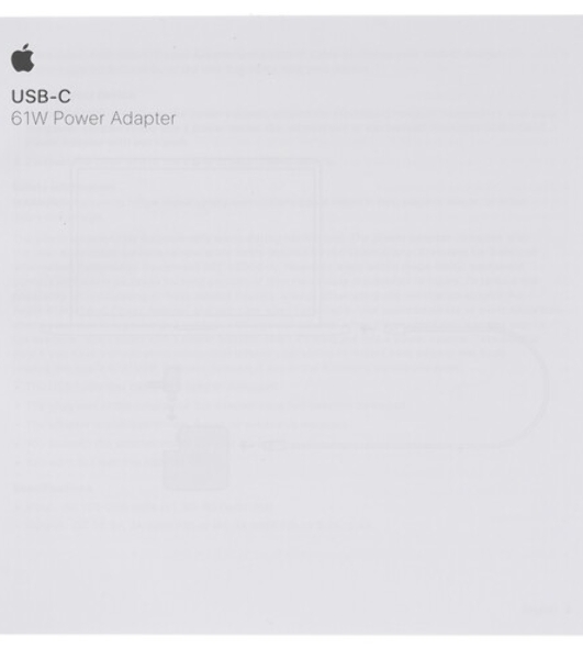 Адаптер питания APPLE 61W USB-C Power Adapter мощностью 61 Вт