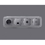 Комплект механизма компьютерной розетки RJ-45 экранированной с автоматической защитной шторкой OMEGA Сталь матовый QUANT (OP5120, VM185) MO512005, фото4
