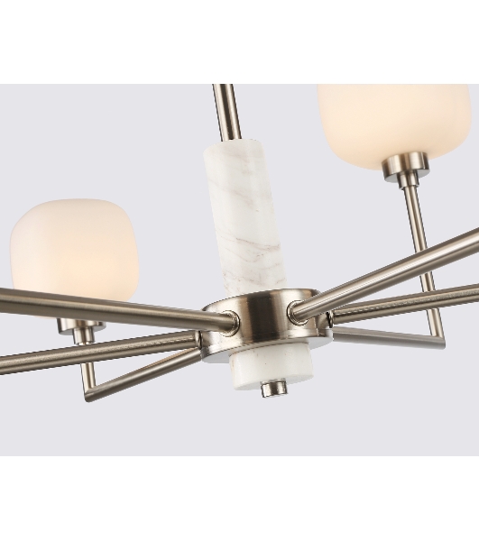 Люстра Ambrella light LH53001/6 SN/FR сатин никель/белый матовый G9*6 max 40W D690*680