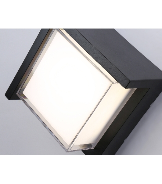 Уличный настенный архитектурный светильник ST5233 BK черный IP65 LED 4200K 12W 220*220*100