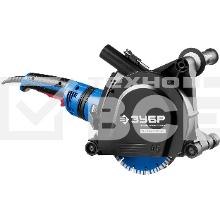 Штроборез ЗУБР ЗШ-П45-2100 ПВТК глуб. 45 мм, 180 мм, подключ. пылесоса, плавный пуск, 2100 Вт