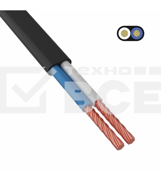 Провод ШВВП 2х0,5 мм² 300 м черный ГОСТ 7399-97