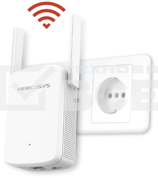 Усилитель сигнала Mercusys ME30 AC1200 Wi-Fi Range Extender, 300 Mbps at 2.4 GHz + 867 Mbps at 5 GHz, 1 x 10/100 LAN, 2× Fixed External Antennas, Wall Plugged, WPS/Reset Button, Signal Indicator, Range Extender/Access Point mode, Adaptive Path Selection