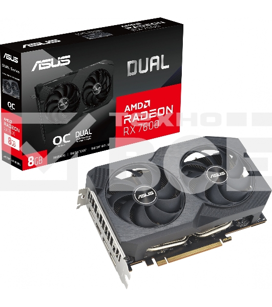 Видеокарта ASUS DUAL-RX7600-O8G-V2 RX7600,8Gb GDDR6 HDMI, 3*DP