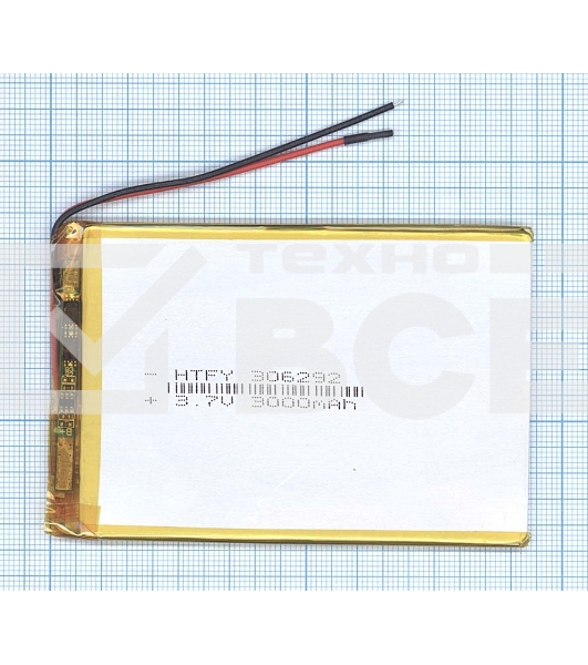 Аккумулятор Li-Pol (батарея) 3x62x92мм 2pin 3.7V/3000mAh