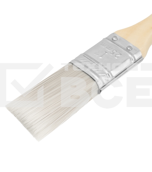 Кисть плоская для лаков 'Евро' 1', искусственная щетина, деревянная рукоятка MTX