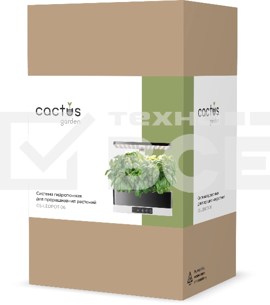 Гидропонная установка Cactus Garden 3л 24Вт черный (CS-LEDPOT-06)
