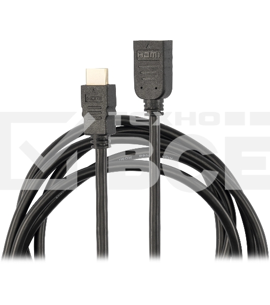 Кабель-удлинитель аудио-видео Buro HDMI (m)/HDMI (f) 3м. позолоч.конт. черный