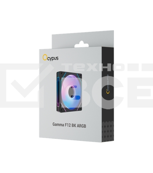 Вентилятор для корпуса Ocypus Gaммa F12 ARGb BK (Gaммa-F12-BK1AM00X-GL)