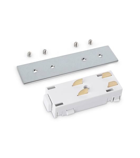 GL1105 WH белый коннектор питания с соеденителем прямой для шинопровода Magnetic 220V 68*28.5*18