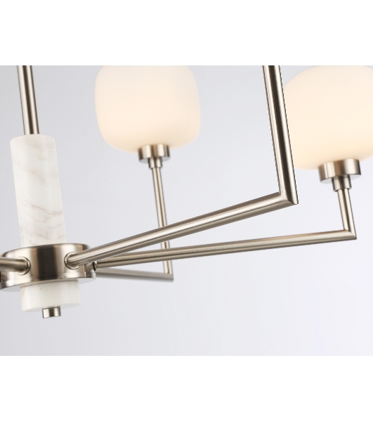 Люстра Ambrella light LH53001/6 SN/FR сатин никель/белый матовый G9*6 max 40W D690*680