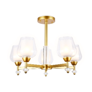 Светильник Ambrella light TR3154/5 GD/CL золото/прозрачный E27/5 max 40W D630*460