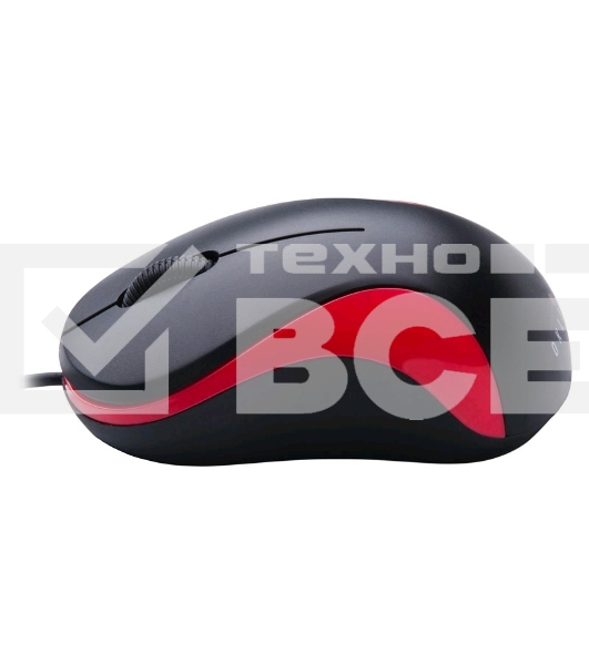 Мышь проводная Oklick 115S черный/красный, 1200 dpi, USB, кнопки - 3