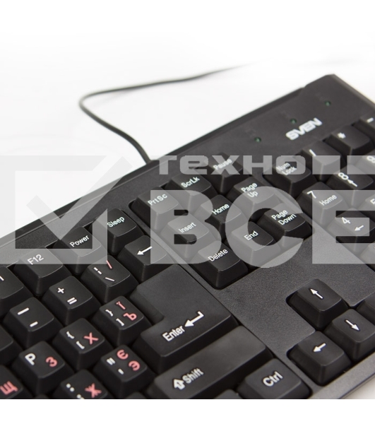 Клавиатура Keyboard SVEN Standard 303 Power USB+PS/2 чёрная SV-03100303PU