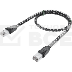 Патч-корд GCR PROF прямой 5.0m, UTP медь кат.6, STRONG черно-белый нейлон, ethernet high speed 10 Гбит/с, T568B, GCR-52779, фото 1