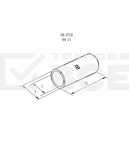 Соединительная гильза L-15 мм 2.5-4 мм² (ГМЛ (DIN) 4) Rexant