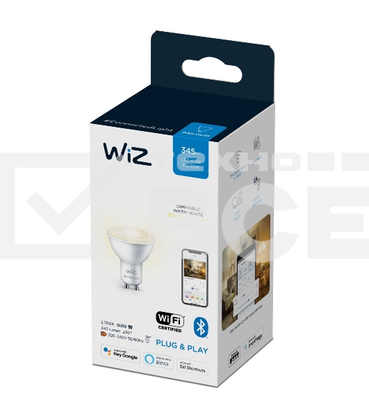 Лампа светодиодная WiZ Wi-Fi BLE 50W GU10 927 DIM 1PF/6