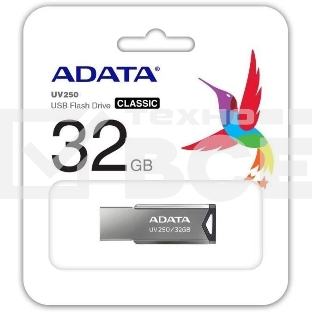 Флеш диск A-Data 32Gb UV250 AUV250-32G-RBK USB2.0 серебристый