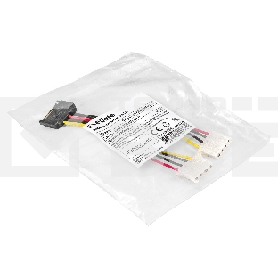 Кабель питания SATA ExeGate EX-CC-SATAM2MF-0.15 (15pin M/2xMolex F, 0,15м)