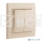 Выключатель 2-кл. СП 10А бежевый Минск EKF, фото 1