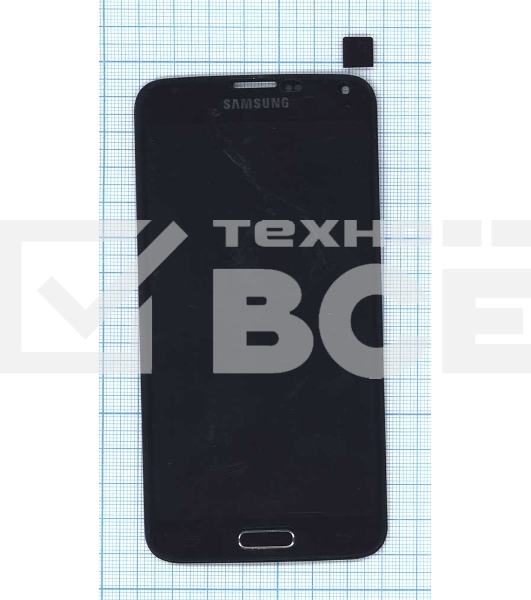 Дисплей для Samsung Galaxy S5 SM-G900H черный с кнопкой home