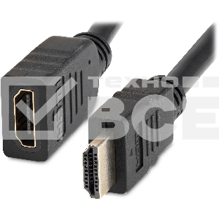 Кабель-удлинитель аудио-видео Buro HDMI (m)/HDMI (f) 3м. позолоч.конт. черный