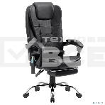 Кресло Defender CARDINAL черный, экокожа, 120 кг, подставка для ног, механизм качания, фото13