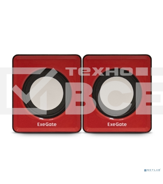 Акустическая система 2.0 ExeGate EX289920RUS Disco 140 Red (питание USB, 2х3Вт (6Вт RMS), 100-20000Гц, красный)