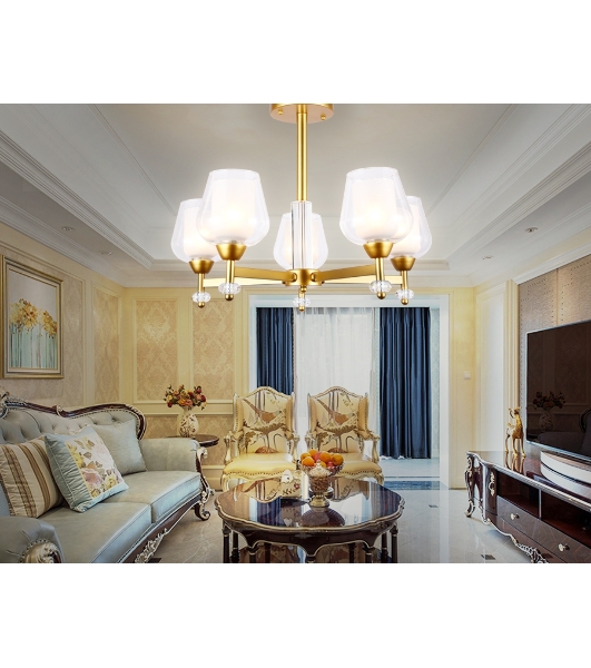 Светильник Ambrella light TR3154/5 GD/CL золото/прозрачный E27/5 max 40W D630*460