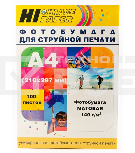 Фотобумага матовая односторонняя (Hi-image paper) A4, 140 г/м, 100 л.