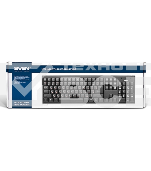 Клавиатура Keyboard SVEN Standard 303 Power USB+PS/2 чёрная SV-03100303PU