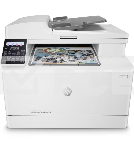 МФУ лазерный HP Color LaserJet Pro M183fw (7KW56A), A4, цветной, печ. до 16 стр/мин., скан. до 15 стр/мин. (ч/б) 8 стр/мин. (цвет), 600 x 600 dpi (печать) 1200x1200dpi (скан.), USB, RJ-45, Wi-Fi, Air Print, Mopria